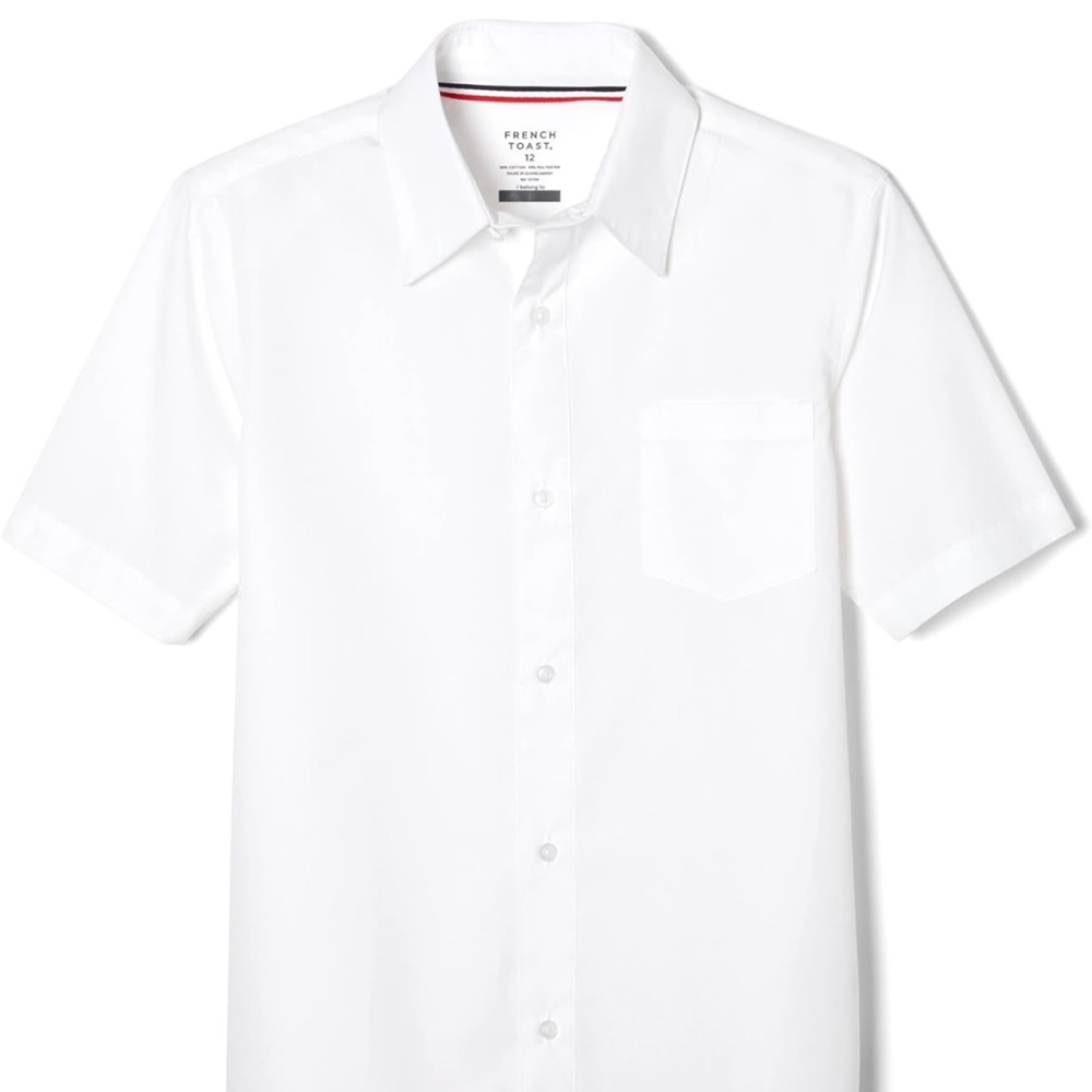 French Toast short sleeve white button down shirt boys size 10